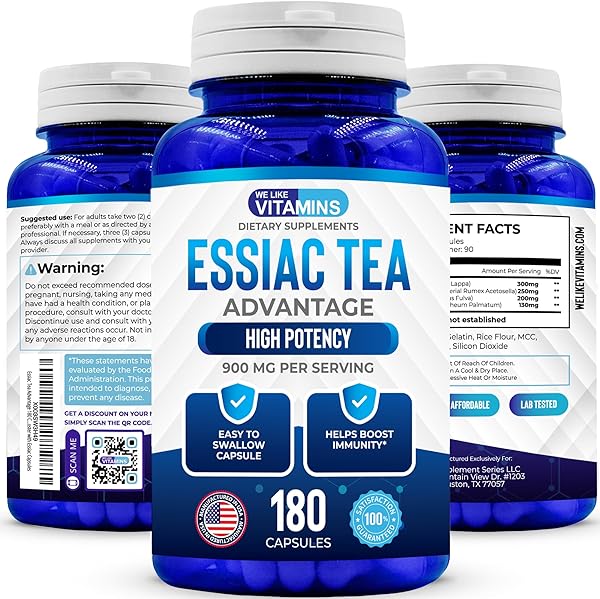 Essiac Tea Advantage 180 Capsules 900mg Essiac Herbal Supplement and Immune Booster with Essiac Capsules in Pakistan in Pakistan