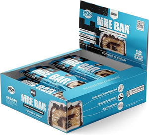 MRE Protein Bar, Cookies N' Cream - Contains MCT Oil + 20g of Whole Food Protein - Easily Digestible, Macro Balanced Low Sugar Meal Replacement Bar (12 Bars) in Pakistan