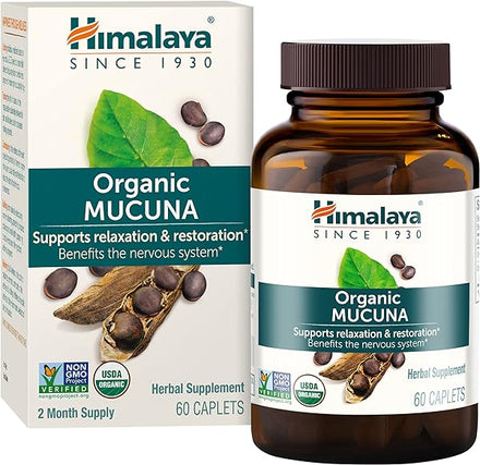 Organic Mucuna/Pruriens Herbal Supplement, Supports Relaxation, Tension Relief, Brain Function, Non-GMO, USDA Organic, Vegan, Gluten Free, 600 mg, 60 Plant-Caplets, 60 Day Supply in Pakistan