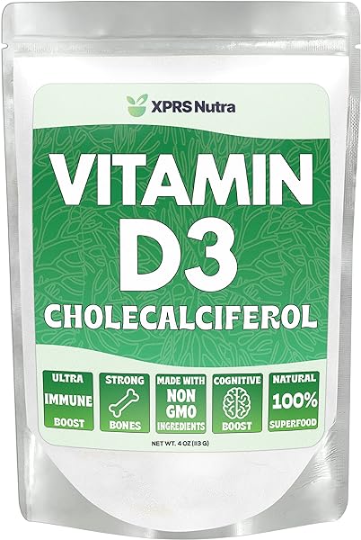 XPRS Nutra Vitamin D3 Powder (Cholecalciferol) - Unflavored VIT D Powder for Bones and Immunity - Vitamin D3 Powder for Muscle Function - Vitamin D Powder Supplements (4 Ounce) in Pakistan in Pakistan