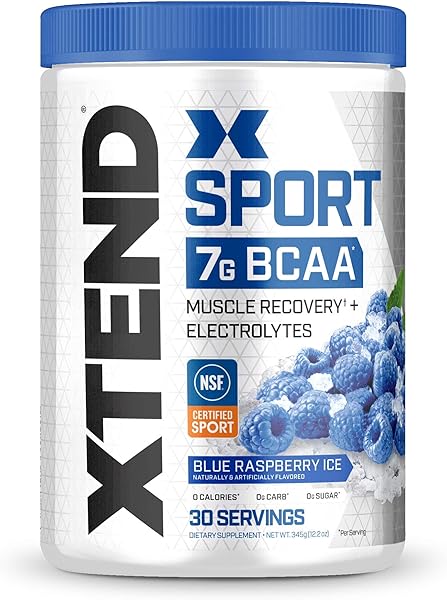 XTEND Sport BCAA Powder Blue Raspberry Ice - Electrolyte Powder for Recovery & Hydration with Amino Acids - 30 Servings in Pakistan in Pakistan