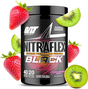 Nitraflex Black Pre-Workout Powder, Extreme Pre-Training Formula for Men & Women, 40 Servings (Strawberry Kiwi) in Pakistan