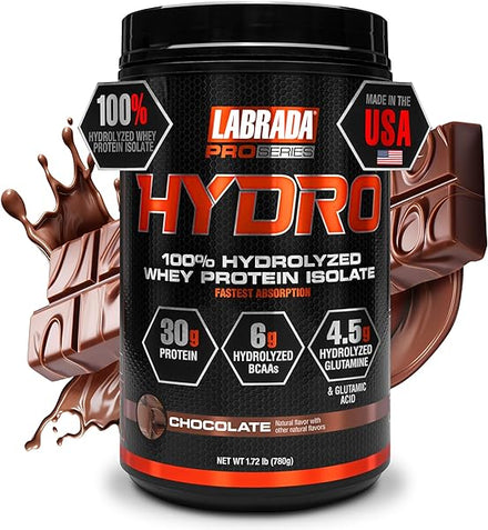 Hydro 100% Pure Hydrolyzed Whey Protein Isolate Powder, Lactose Free, 6g BCAA’s, 4.5g Glutamine, Fastest Digesting Whey Available, Instant Mixing, Delicious Taste 20 Servings(Chocolate) in Pakistan