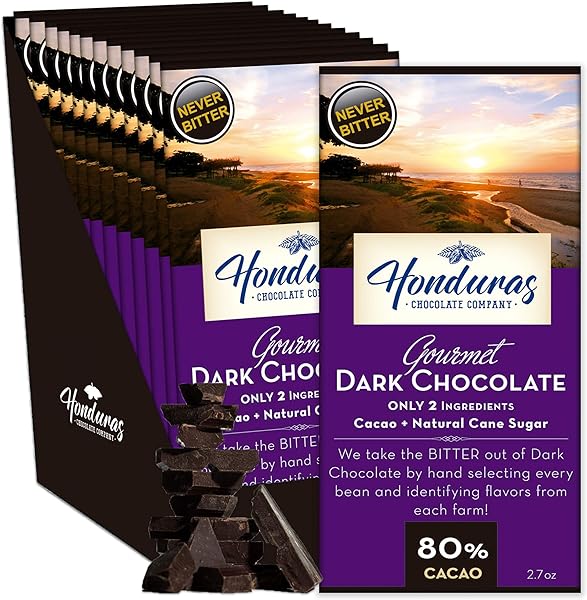 Gourmet Dark Chocolate Bar, 80% Cacao, 2.7 Ounce (Pack of 12) in Pakistan in Pakistan