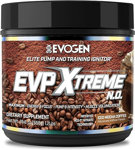 EVP Xtreme NO | Arginine Nitrate, Beta-Alanine, Citrulline Pre-Workout, Nitric Oxide, Muscle Pump | 40 Servings (Iced Mocha Coffee) in Pakistan