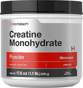 Horbäach Creatine Monohydrate Powder | 17.6oz (1.1 lb) | Micronized and Unflavored | Vegetarian, Non-GMO, and Gluten Free Supplement in Pakistan