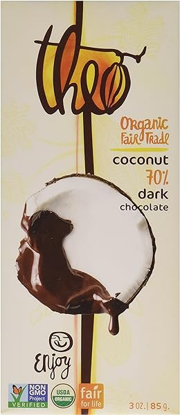 Coconut Organic Dark Chocolate Bar, 70% Cacao, 1 Bar | Vegan, Fair Trade in Pakistan