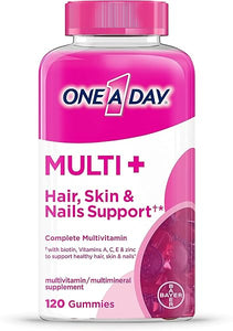 ONE A DAY Multi+ Hair, Skin & Nails, Multivitamin + Boost of Support for Healthy Hair, Skin & Nails with Biotin and Vitamins A, C, E & Zinc ,Gummy 120 Count (2 Month Supply) in Pakistan