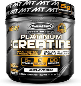 Creatine Monohydrate Powder MuscleTech Platinum Pure Micronized Muscle Recovery + Builder for Men & Women Workout Supplements Unflavored (80 Servings) in Pakistan