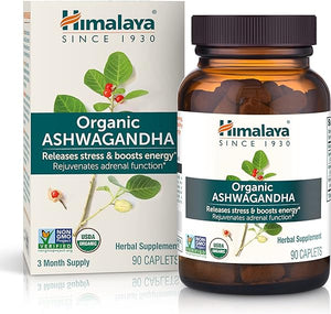 Organic Ashwagandha, 90 Day Supply, Herbal Supplement for Stress Relief, Energy Support, Occasional Sleeplessness, USDA Certified Organic, Non-GMO, Vegan, Gluten Free, 670 mg, 90 Caplets in Pakistan