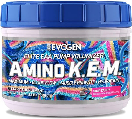 AminoKEM Sour Candy, Essential Amino Acid, BCAA, Nitric Oxide, Betaine, S7, Recovery, Volumizing, Electrolytes, Powder for Men & Women, 30 Servings in Pakistan