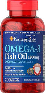 Omega-3 Fish Oil 1200mg, 200 softgels (13328) in Pakistan
