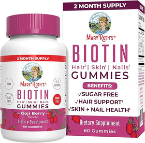 MaryRuth Organics Biotin | Sugar Free | 2 Month Supply | Biotin Gummies | Biotin Vitamins for Hair Skin & Nails | Biotin Gummies for Hair Growth | Vegan | Non-GMO | Gluten Free | 60 Count in Pakistan