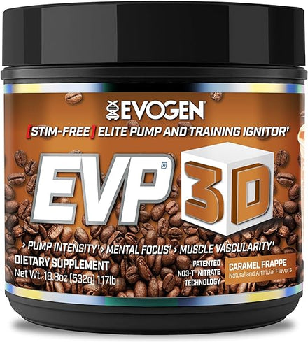 EVP 3D Caramel Frappe | Xtreme Stimulant Free Pre-Workout Powder, Arginine Nitrate, Citrulline, Beta-Alanine, Lions Mane in Pakistan