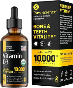 Vitamin D3 Supplement 10000 iu | Vitamin D Liquid Drops for Faster Absorption | Helps Support Strong Bones and Healthy Heart | Mood & Immune Symptom Function | Emulsified High Dose Vitamin D3 in Pakistan