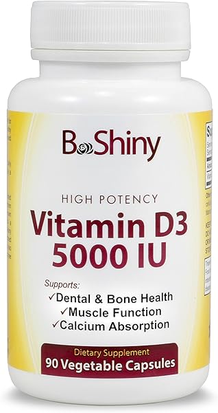 Vitamin D3 5000 IU High Potency 90 Vegetarian Capsules in Non-GMO for Enhanced Calcium Absorption, Dental and Bone Health, Muscle Function in Pakistan