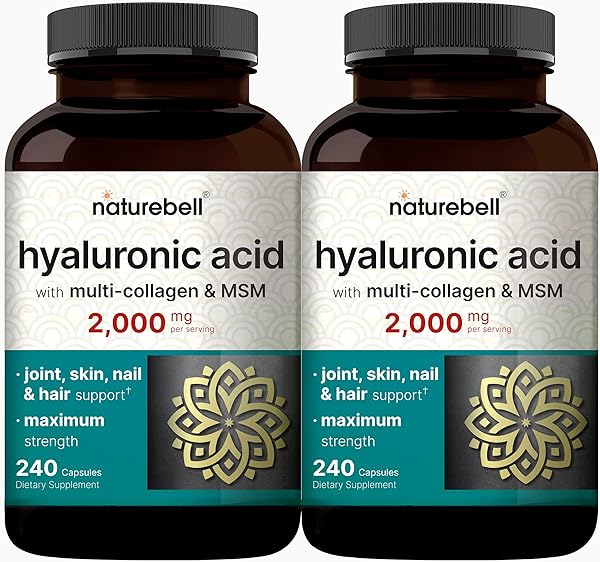 2 Pack Hyaluronic Acid Supplements 2000*mg | 480* Total Capsules, with MSM & Multi Collagen – 3 in 1 Support – Skin Hydration, Joint Lubrication, Hair, and Eye Health in Pakistan in Pakistan
