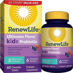 Renew Life Kids Probiotic Gummies, Supports Digestive & Immune Health, Soy, Dairy & Gluten Free, Berry, 60 Chewable Tablets in Pakistan