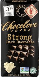 Chocolove Strong Dark Chocolate, Non-GMO, 3.2 Oz (Pack of 12), Natural in Pakistan