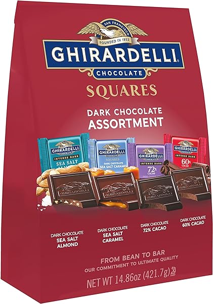 Dark Chocolate Squares Assortment, for Mother's Day Chocolate Gifts, 14.86 oz Bag in Pakistan in Pakistan