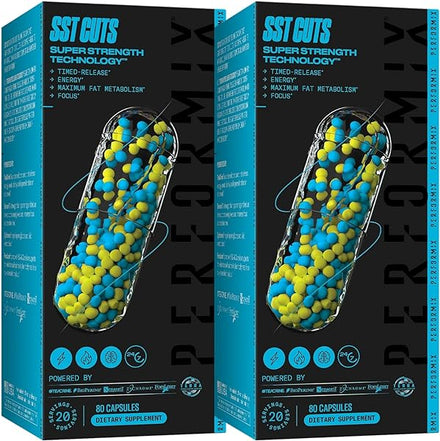 SST Cuts - Thermogenic with CLA - Energy, Focus & Mood - Metabolism Support - Hunger Control - Nootropic - Pre Workout - Men & Women - 160 Servings - 2 Pack in Pakistan