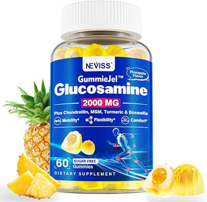 Sugar Free Glucosamine Chondroitin MSM Filled Gummies 3100mg -Joint Support Supplement - Plus Turmeric, Boswellia, Hyaluronic Acid & Vitamin D3, Mobility, Comfort, Flexibility & Bone Support, 60Cts in Pakistan
