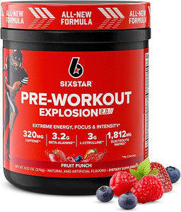 Pre-Workout Powder for Men & Women, Fruit Punch (30 Servings) - Preworkout Explosion 2.0 Energy Powder Drink Mix with Beta-Alanine & Caffeine - Sports Nutrition Supplement Products in Pakistan
