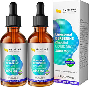 Berberine HCL Supplement 2100mg-High Bioavailability Liposomal Berberine Liquid Drops with Inositol for Women and Men, Sugar-Free & Vegan Supplement- AMPK Activator 60 FL Oz(2 Pack) in Pakistan