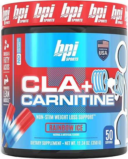CLA + Carnitine – Conjugated Linoleic Acid – Performance, Lean Muscle – Caffeine Free – For Men & Women – Rainbow Ice – 50 servings – 12.34 Oz. (Packaging may vary) in Pakistan