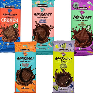 Feastables Mr Beast Chocolate Bars – NEW Crunch, Milk Chocolate, Original Dark, Milk Chocolate, Sea Salt and Almond Chocolate Bars (5 Pack) in Pakistan