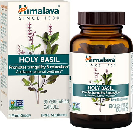 Holy Basil Tulsi Herbal Supplement, Stress Relief, Relaxation, Occasional Sleeplessness, Promotes Calm, Energy Support, Ayurvedic, Non-GMO, Vegan, 720 mg, 60 Capsules, 30 Day Supply in Pakistan