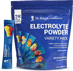 Dr. Berg Sugar Free Electrolyte Powder Packets (Variety Pack) - Daily Electrolyte Drink Mix - 28 Total Hydration Packets Sugar Free - Keto Electrolytes Powder Packets No Sugar - 7 Delicious Flavors in Pakistan