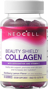 Collagen Peptides, Vitamin C & Astaxanthin Gummies, Gluten Free, Reduces Signs of Aging, Beauty Shield, BlackBerry Lemon, 60 Gummies in Pakistan