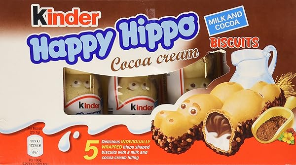 Kinder Happy Hippo - Cocoa, CASE, 10x(20.7g x 5) by Ferrero in Pakistan in Pakistan