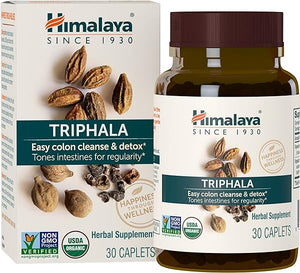 Organic Triphala Herbal Supplement for Colon Cleansing, Supports Regularity, Occasional Bloating, Waste Elimination, USDA Organic, Non-GMO, Vegan, 688 mg, 30 Plant-Based Caplets in Pakistan