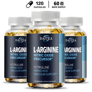 Daitea L-Arginine Supplement - For energy, strength and endurance support during exercise | Muscle Mass, Non-GMO