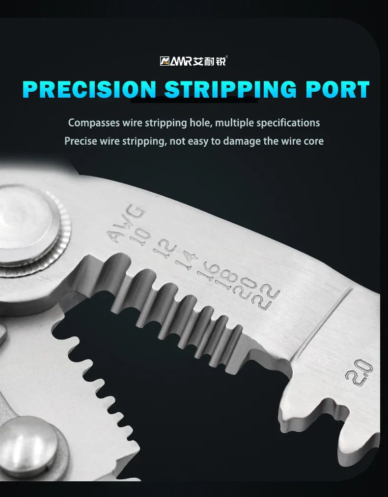AMR 6-inch 8-inch stainless steel multifunctional electrician scissors for cutting crimping stripping wires