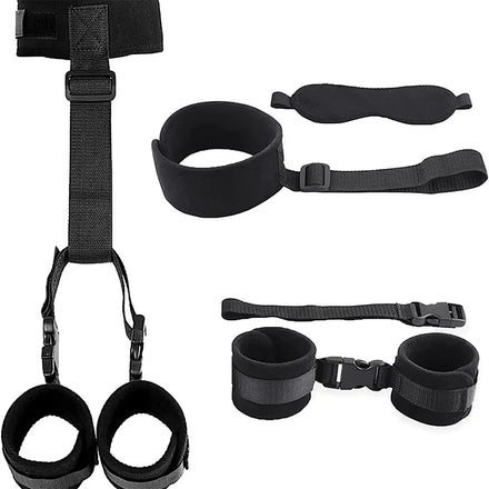 Adjustable Handcuffs And Blindfold Adult  Couples Collar Erotic Bdsm Bondage Set No Vibrator Games.