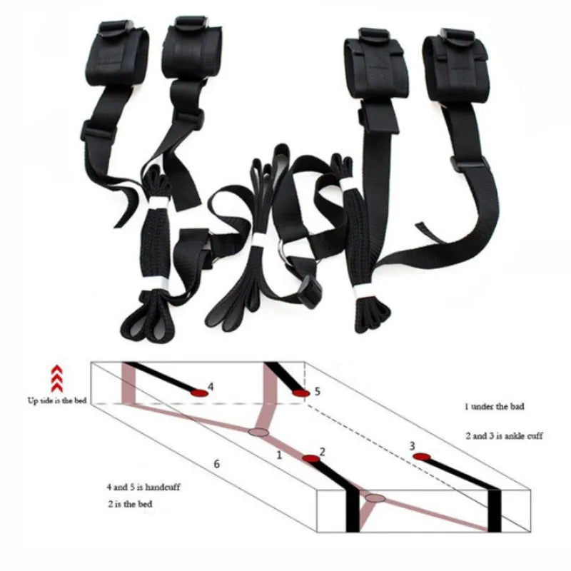 Adjustable Handcuffs And Blindfold Adult  Couples Collar Erotic Bdsm Bondage Set No Vibrator Games.