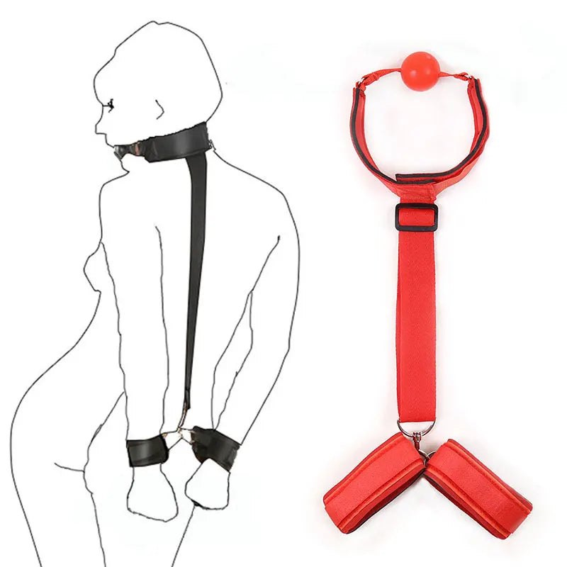 Adjustable Handcuffs And Blindfold Adult  Couples Collar Erotic Bdsm Bondage Set No Vibrator Games.