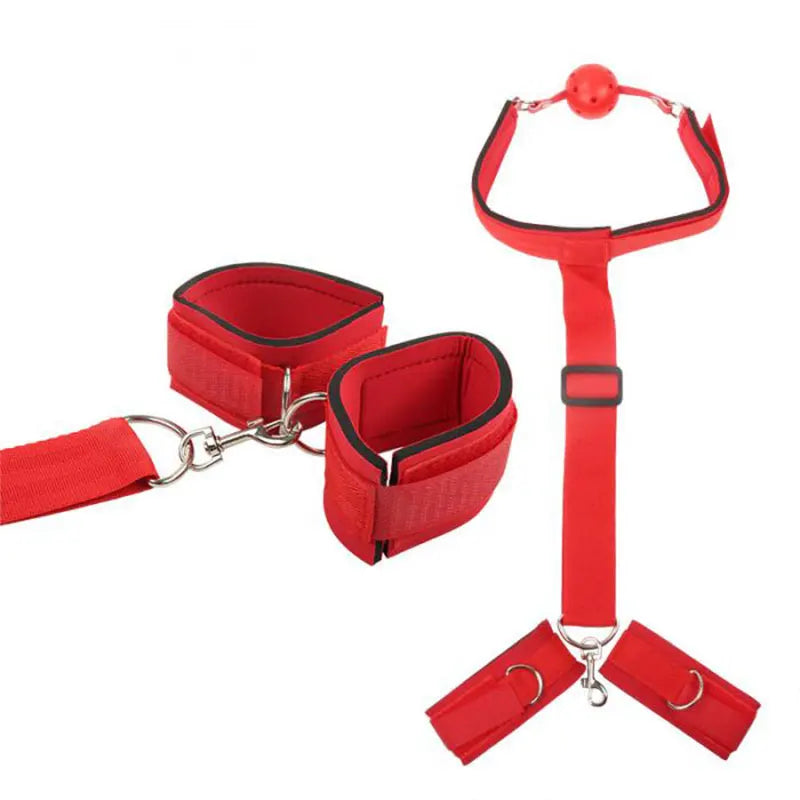 Adjustable Handcuffs And Blindfold Adult  Couples Collar Erotic Bdsm Bondage Set No Vibrator Games.