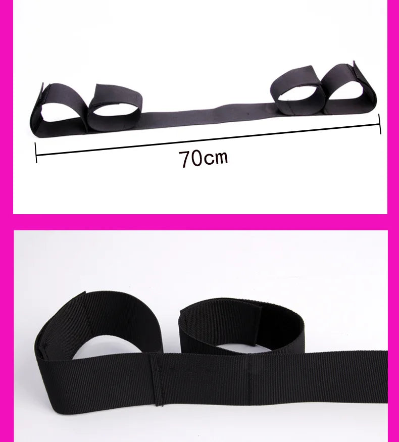 Adjustable Handcuffs And Blindfold Adult  Couples Collar Erotic Bdsm Bondage Set No Vibrator Games.