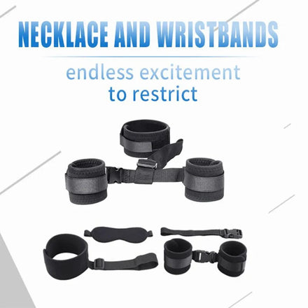 Adjustable Handcuffs And Blindfold Adult  Couples Collar Erotic Bdsm Bondage Set No Vibrator Games.