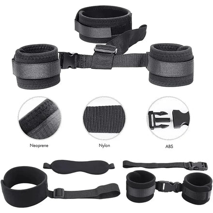 Adjustable Handcuffs And Blindfold Adult  Couples Collar Erotic Bdsm Bondage Set No Vibrator Games.