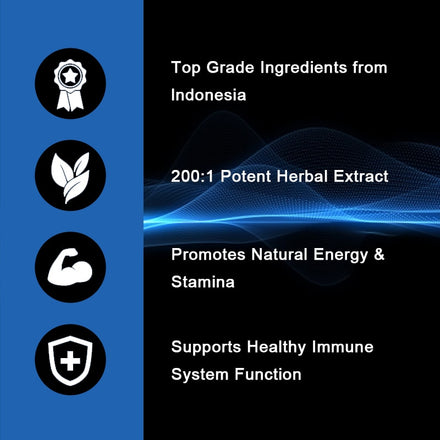 Alliwise 3X Tongkat Ali Root Extract Capsule for Potent Stamina Strength Enhances Immunity Health Kidney Male Energy Supplements