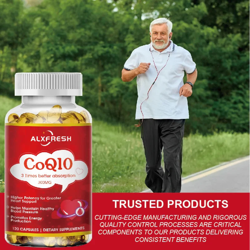 Alxfresh CoQ10 300mg | Coenzyme Q-10 |NonGMO,Gluten Free Vegan