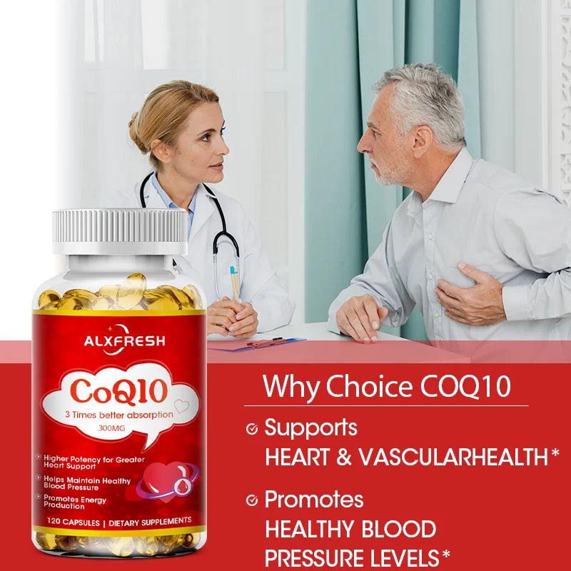 Alxfresh CoQ10 300mg | Coenzyme Q-10 |NonGMO,Gluten Free Vegan