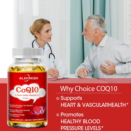 Alxfresh CoQ10 300mg | Coenzyme Q-10 |NonGMO,Gluten Free Vegan