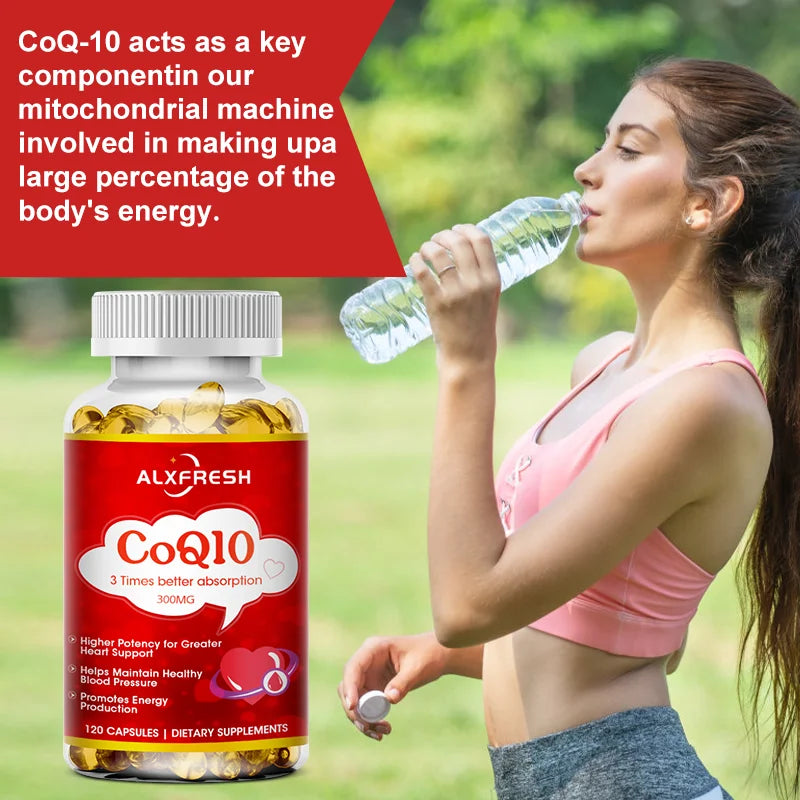 Alxfresh CoQ10 300mg | Coenzyme Q-10 |NonGMO,Gluten Free Vegan
