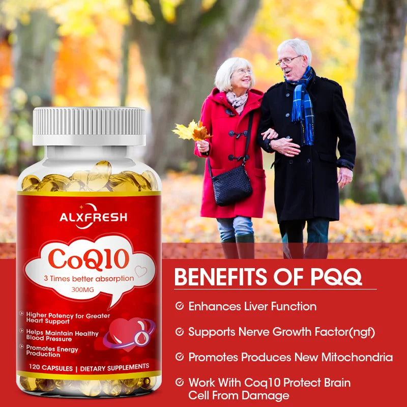 Alxfresh CoQ10 300mg | Coenzyme Q-10 |NonGMO,Gluten Free Vegan